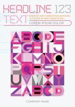 Geometric Font Design vector template