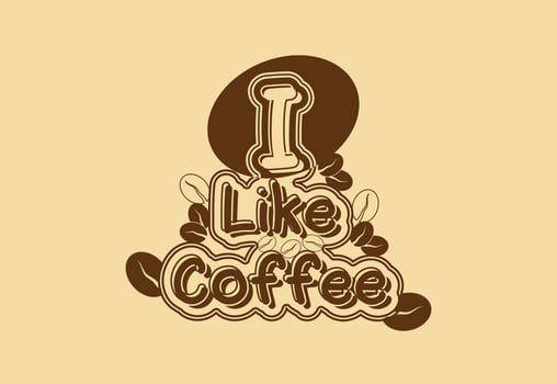 I like coffee t shirt and sticker design template vector