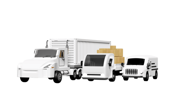 3d land transport concept, worldwide shipping with truck delivery van transport isolated. 3d render illustration, transportation service png
