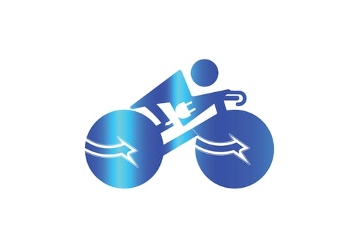 E bike logo and icon design template vector