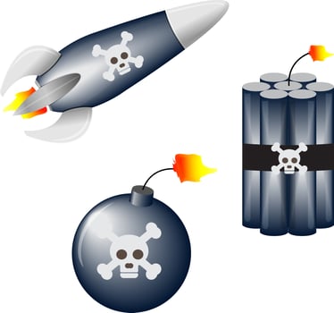 high explosive bom danger sign vector