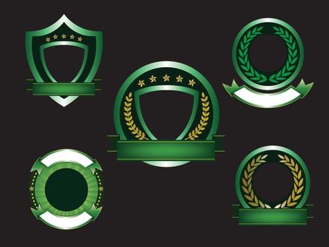 Green logo template set vector