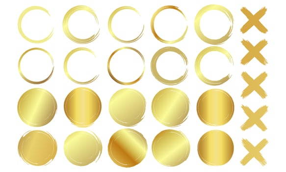 gold circle element collection set vector