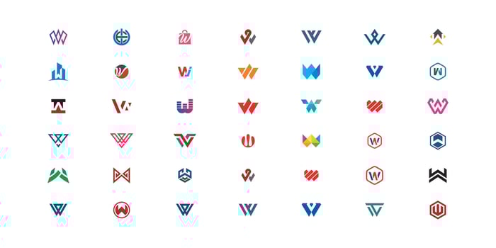 set of initial letter w logo design vector
