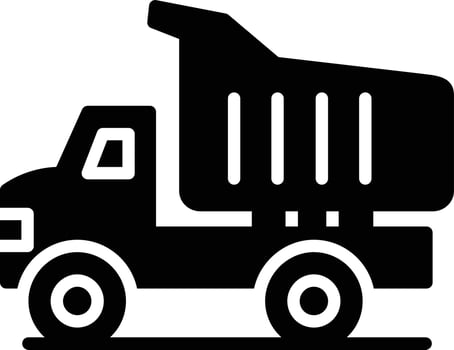 Dumper Truck Glyph Icon vector