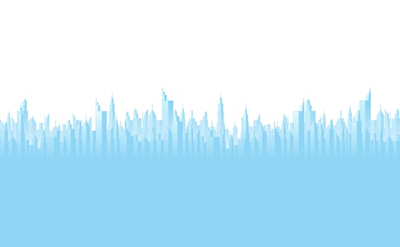 Vector illustration of Blue cityscape silhouette