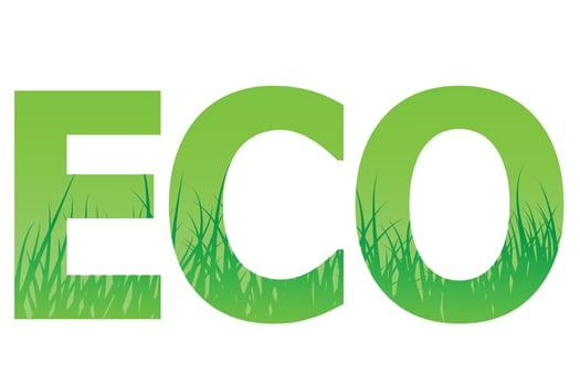 Eco logo with grass, ecology - Vector