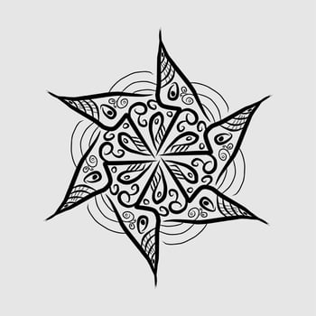 Abstract vector, black and white radial style. Simple and attractive Mosaic Type vector