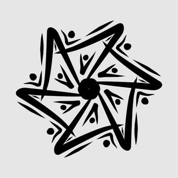 Abstract vector, black and white radial style. Simple and attractive Mosaic Type vector