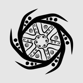 Abstract vector, black and white radial style. Simple and attractive Mosaic Type vector
