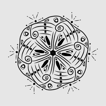 Abstract vector, black and white radial style. Simple and attractive Mosaic Type vector
