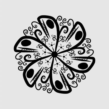 Abstract vector, black and white radial style. Simple and attractive Mosaic Type vector