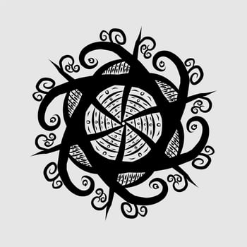 Abstract vector, black and white radial style. Simple and attractive Mosaic Type vector