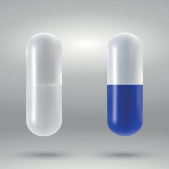 Capsule pill isolated . Vector