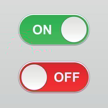 On and Off Toggle switch button . Vector
