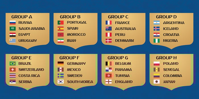Football World cup groups. vector