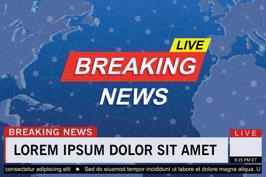 Breaking news live vector
