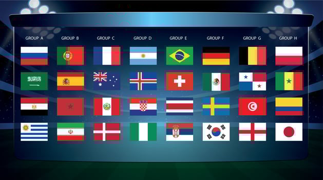 Football cup, all Groups . Vector