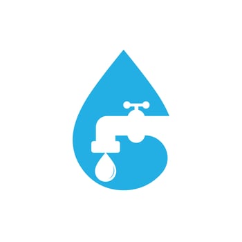 Plumbing vector logo design business template. Illustration of faucet plumbing logo design template.