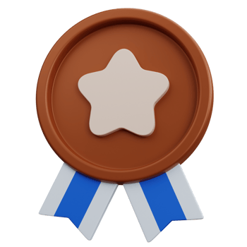 3d rendering bronze star medal isolated png