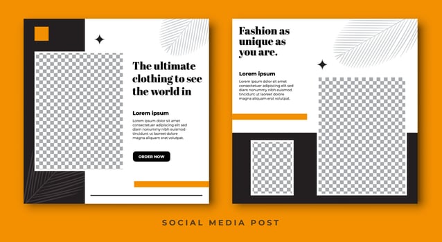 Fashion sale square banner social media template vector