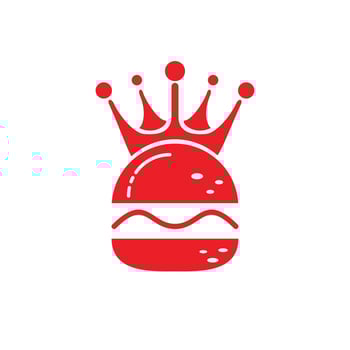 Burger king vector logo design. Burger with crown icon logo concept.