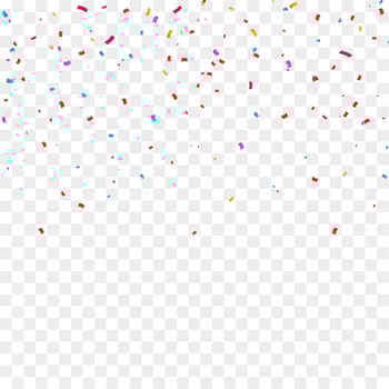 Colorful bright confetti isolated on transparent background. Festive vector illustration