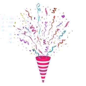 Confetti festive illustration. Party popper isolated vector