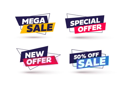 Geometric Sale Banner. Limited offer tag. vector