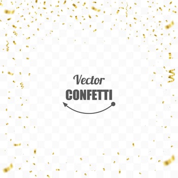 Golden confetti isolated. Festive background. vector