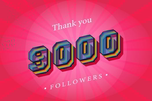 Thank you 9000 social followers and subscribers with numbers Trendy Retro text effect 3d render vector