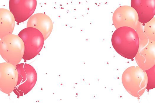 Confetti And luxury pink Balloon Birthday Celebration border png