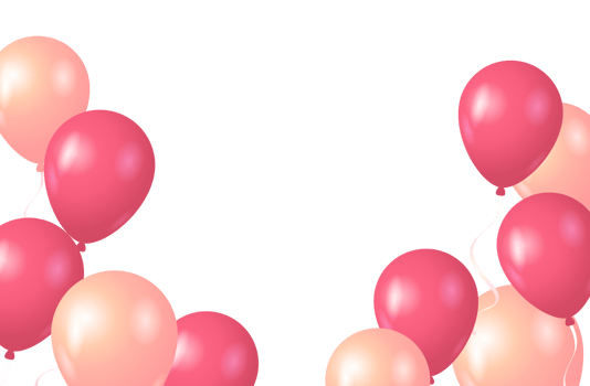 Confetti And luxury pink Balloon Birthday Celebration border png