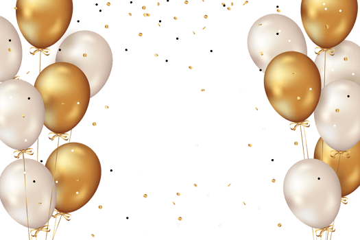 Confetti And luxury gold Balloon Birthday Celebration border png