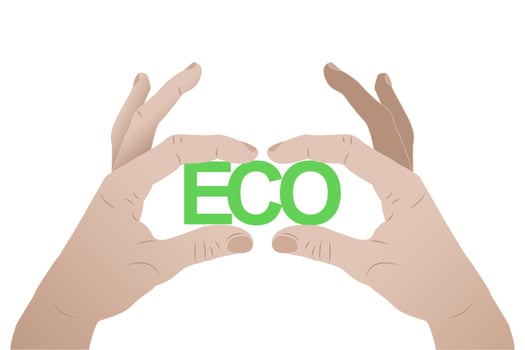 Eco hands logo vector