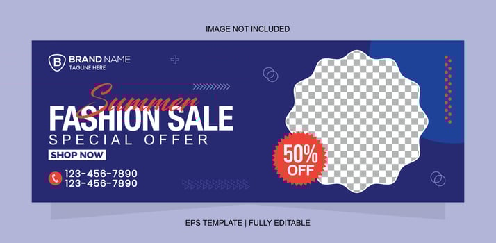 Summer Fashion Sale Banner Design Template vector