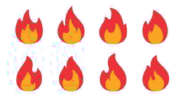 Fire ball. Flame from burning fuel. vector