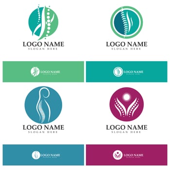 Spine diagnostics symbol logo template vector illustration design