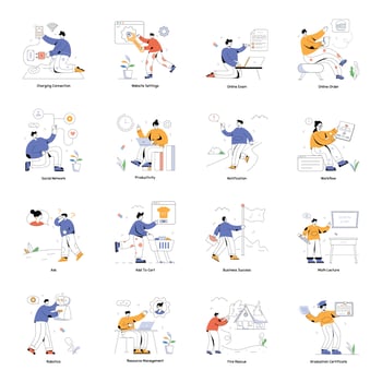 Pack of Business and Shopping Flat Illustrations vector