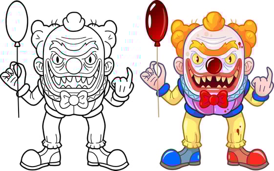 cartoon funny monster clown vector