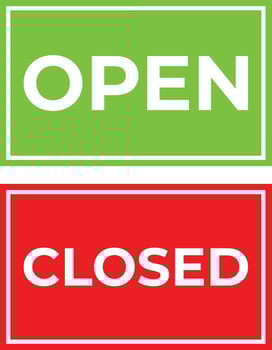 Open and Closed Door Sign vector