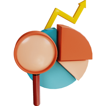 3D Icon Business Analyze with Magnifying Glass for Website Landing Page Banner Marketing Source png