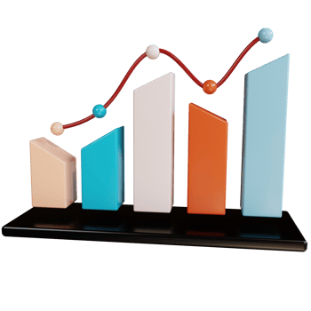 3D Icon Business Candlestick Chart Analytic for Website Landing Page Banner Marketing Source png
