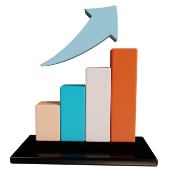 3D Icon Business Growth Candlestick Chart for Website Landing Page Banner Marketing Source png
