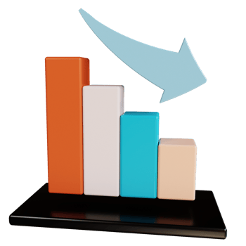 3D Icon Business Loss Candlestick Chart Depreciation for Web Landing Page Banner Marketing Source png