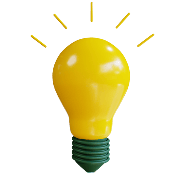 3D Icon Business Light Bulb Idea for Website, Landing Page, Banner, Marketing Source, Presentation png