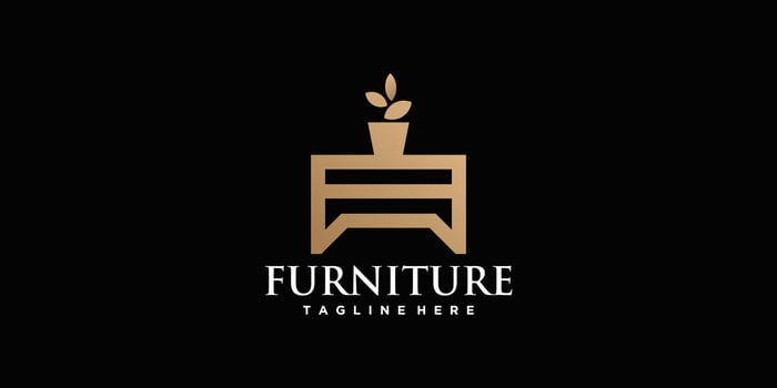 Minimalist furniture logo design with simple concept Premium Vector