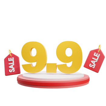 promotion 9 9 sale with podium stage 3d render png