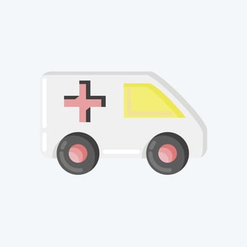Icon Ambulance. suitable for Automotive symbol. flat style. simple design editable. design template vector. simple illustration vector