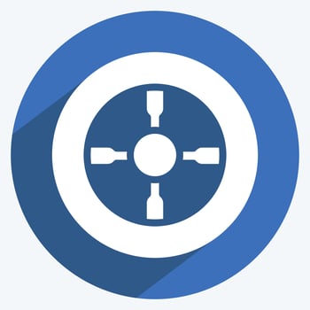 Icon Tire. suitable for Automotive symbol. long shadow style. simple design editable. design template vector. simple illustration vector